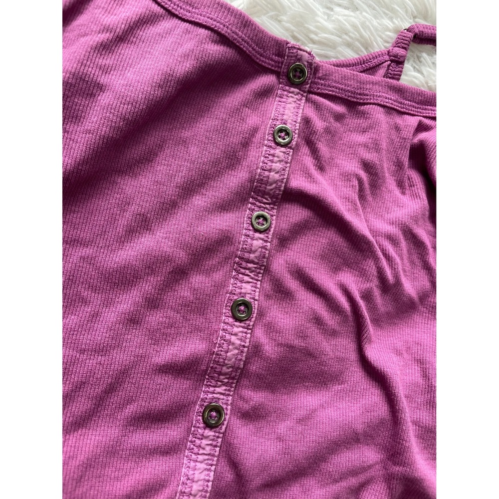 Pilcro Button Front Ribbed Cami Tank Top - Picture 2 of 9